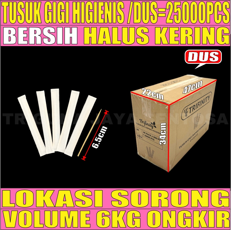 Tusuk Gigi Bambu Higienis Dus 25000pcs Trifinity L2BRT207T8H11