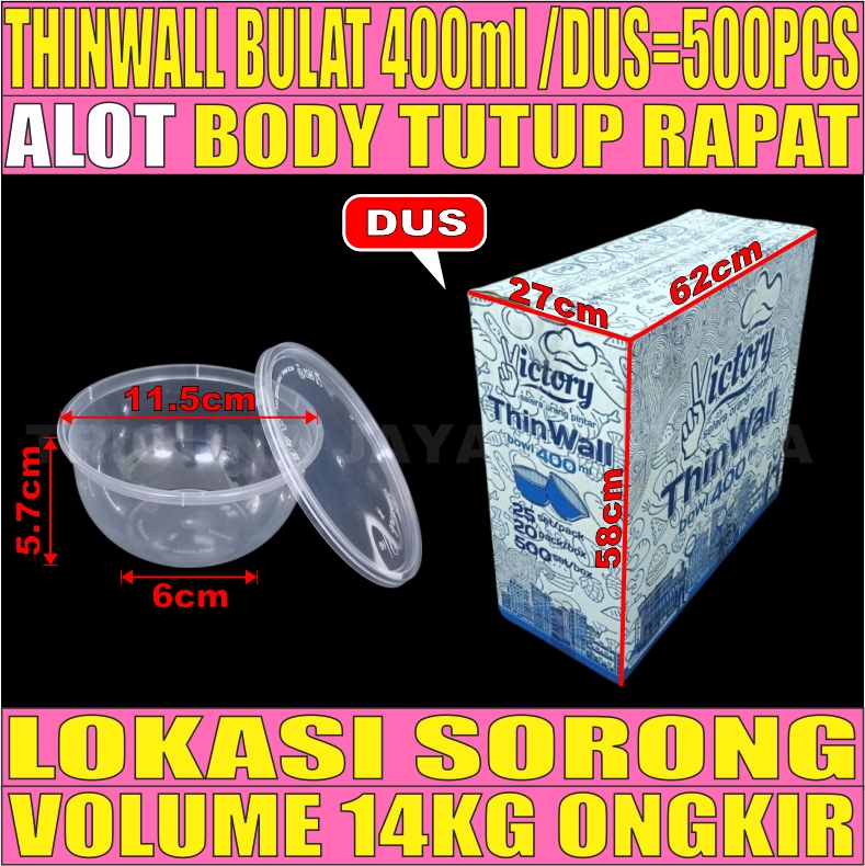 Thinwall Bulat 400ml Dus 500pcs Victory L2TMR10T4H3