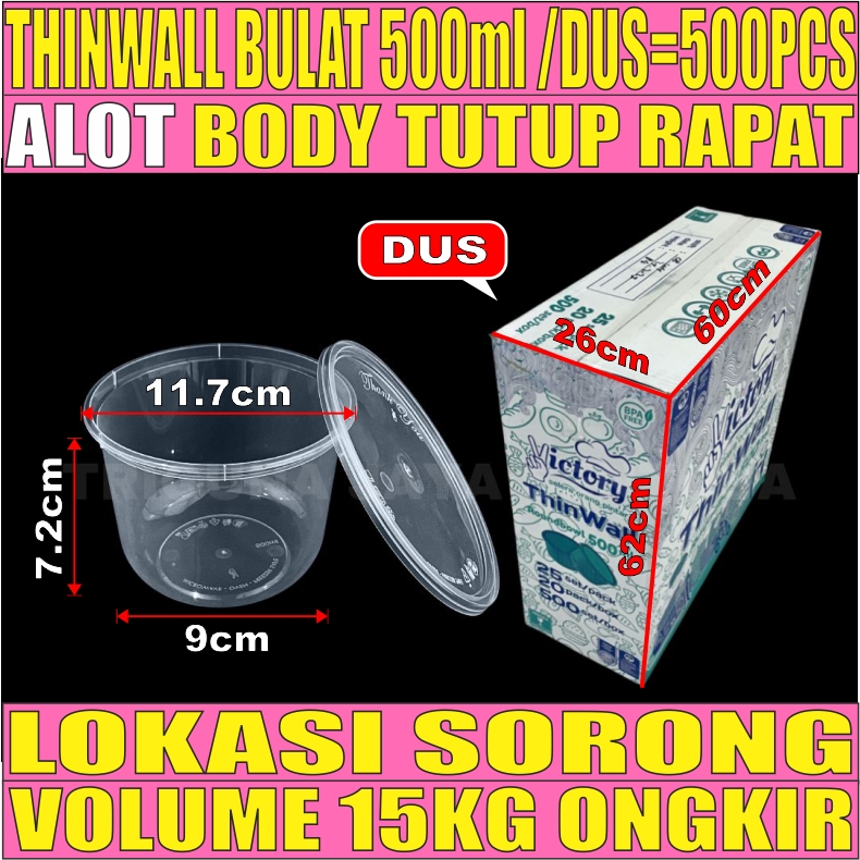 Thinwall Bulat 500ml Dus 500pcs Victory L2TMR07T4H3