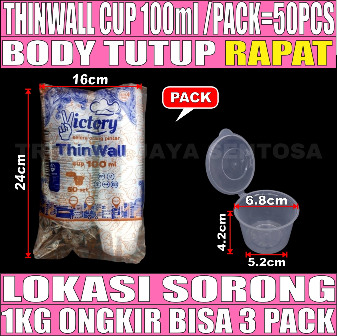Thinwall Cup 100ml Pack 50pcs Victory