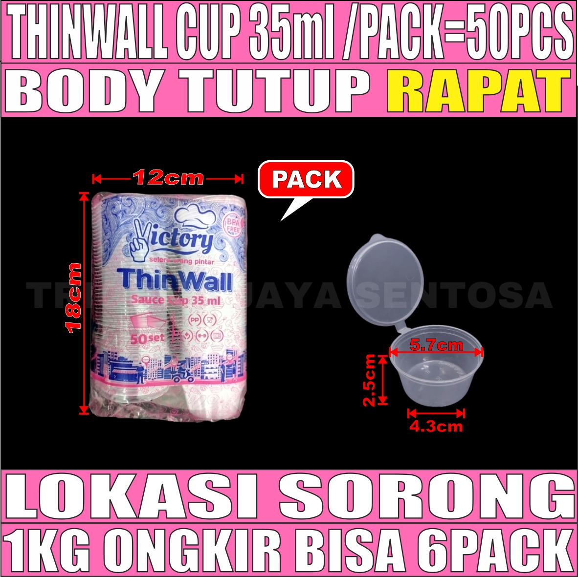 Thinwall Cup 35ml Pack 50pcs Victory