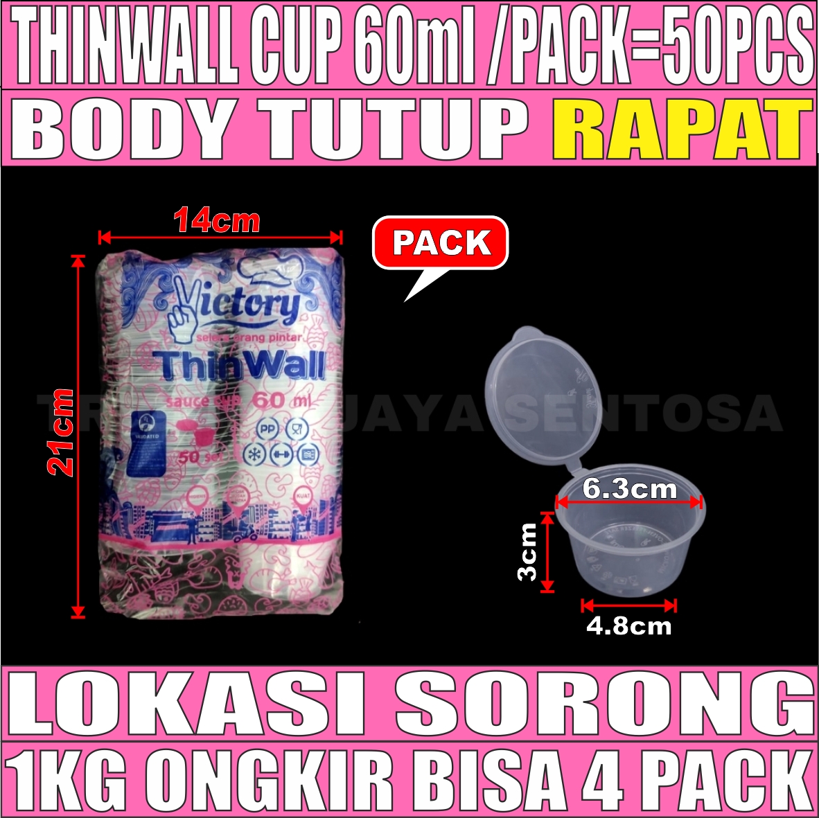 Thinwall Cup 60ml Pack 50pcs Victory