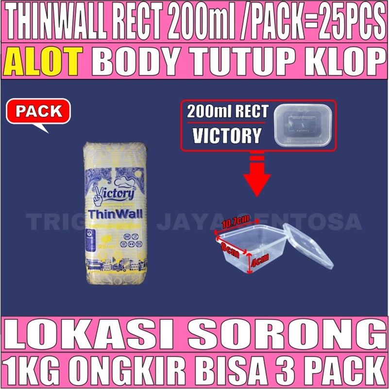 Thinwall Rect 200ml Pack 25pcs Victory