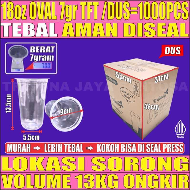 Gelas Oz Oval 18oz 7gr Trifinity Dus 1000pcs L2TMR64T4H3