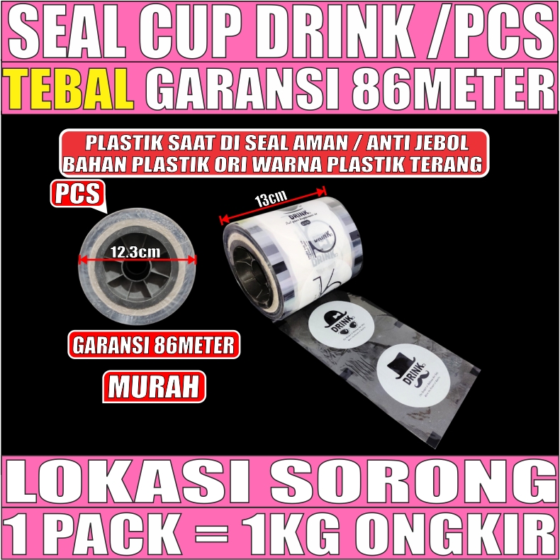 opp DRINK Seal 1000 Per 1 Roll Tutup Cup Gelas oz
