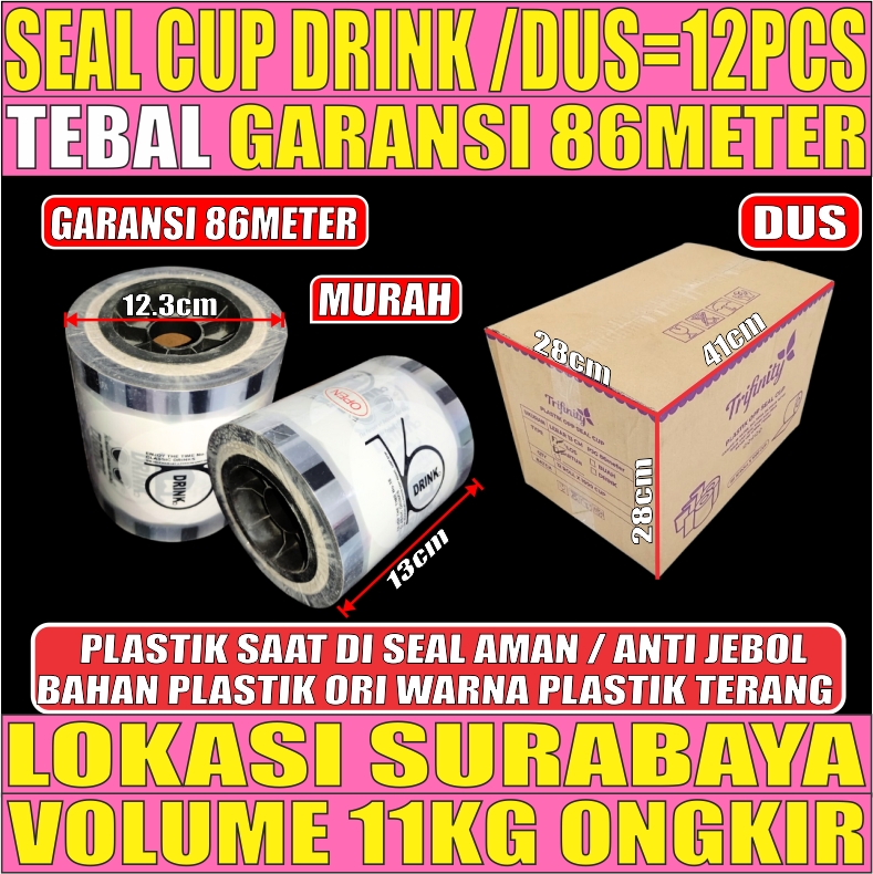 opp DRINK Seal 1000 Dus 12 Roll Tutup Cup Gelas oz Trifinity L2BRT52T4H3