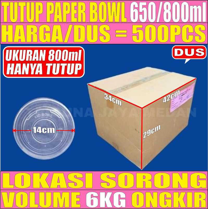 Tutup Paper Bowl 650ml n 800ml Dus 500pcs Trifinity L2BRT15T4H5