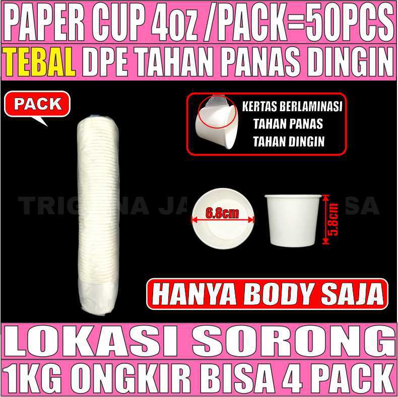 Paper Cup 4oz Pack 50pcs Hanya Body