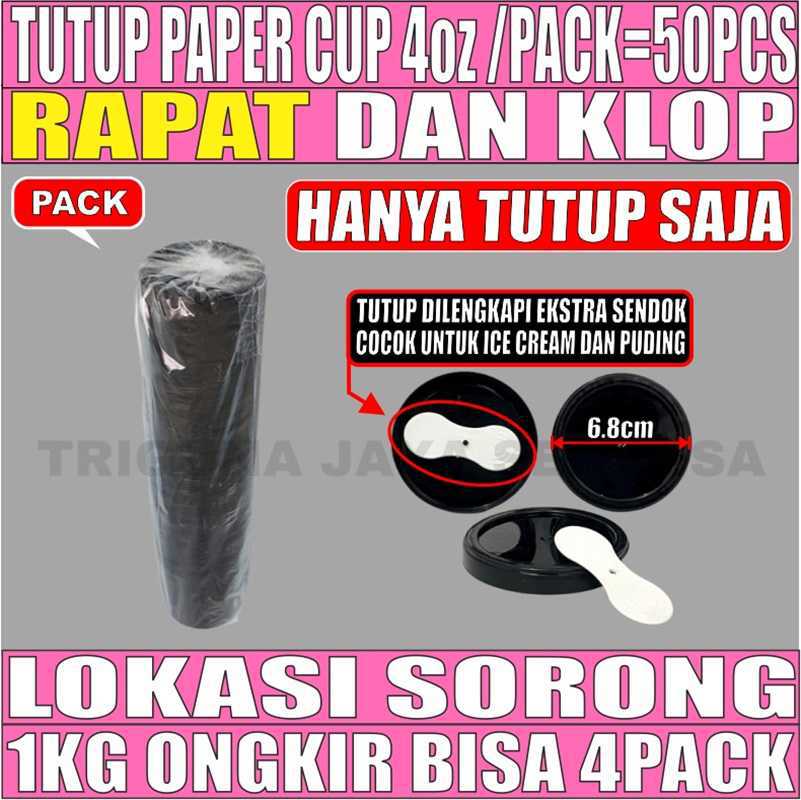 Tutup Paper Cup 4oz Pack 50pcs