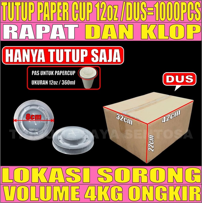 Tutup Paper Cup 12oz Dus 1000pcs L2BRT40T1H3