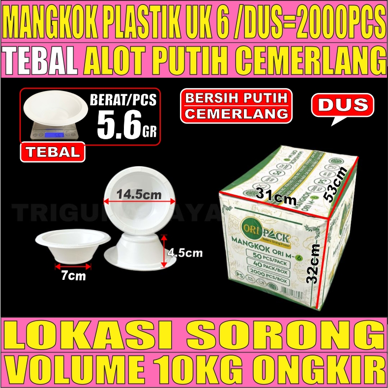 Mangkok M6 Dus 2000pcs Uk Sedang M L1tmrT10H7