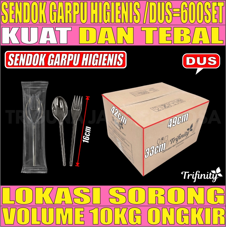 Sendok Garpu Set Higienis Bening Dus 600set L2TMR60T4H4
