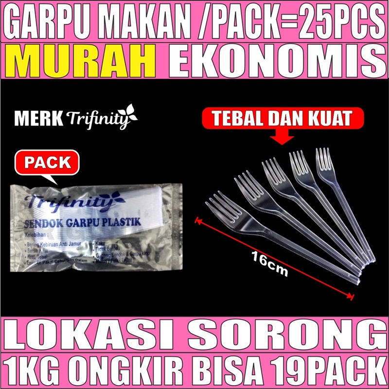 Garpu Makan Bening Pack 25pcs