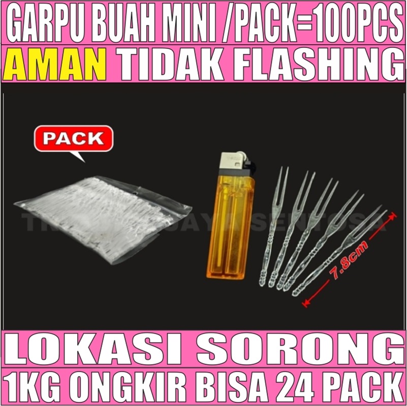 Garpu Buah Mini Kecil Pack 100pcs