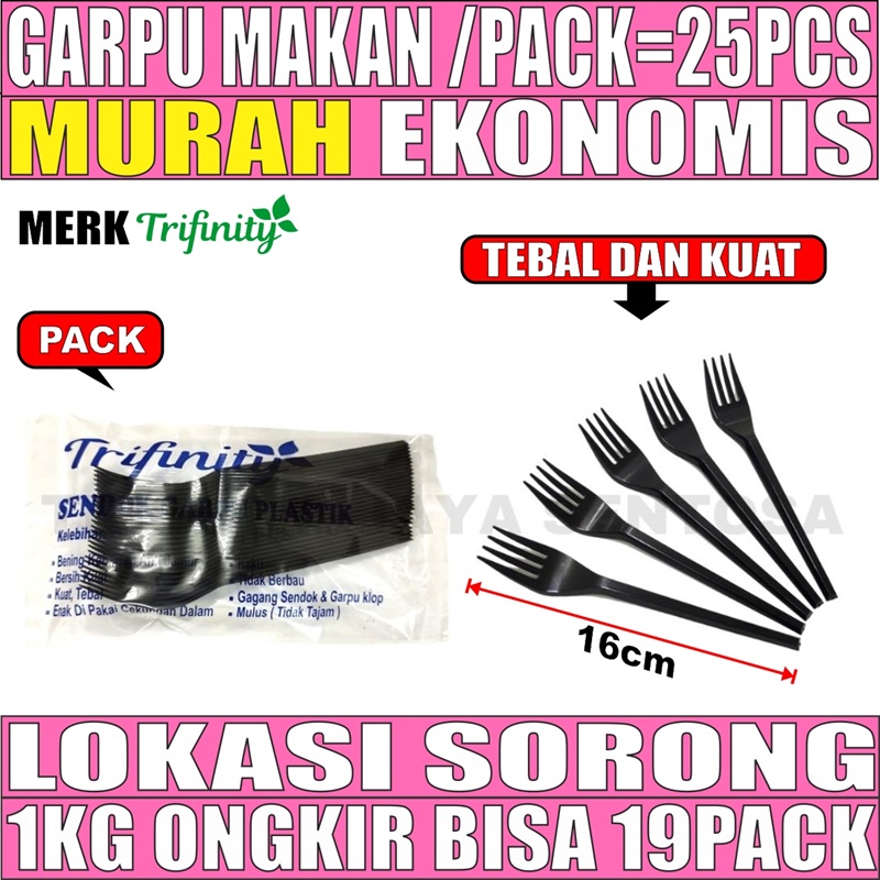 Garpu Makan Hitam Pack 25pcs