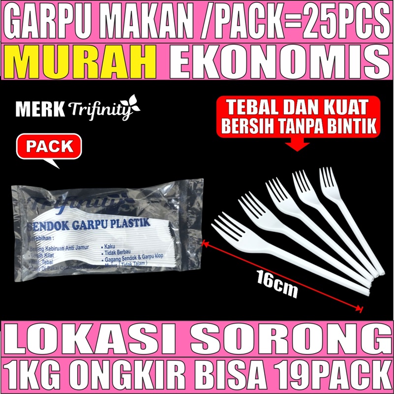 Garpu Makan Putih Pack 25pcs