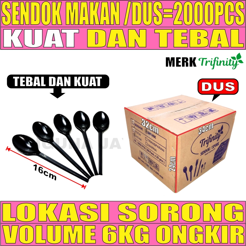 Sendok Makan Hitam Dus 2000pcs Trifinity L2TMR61T4H5