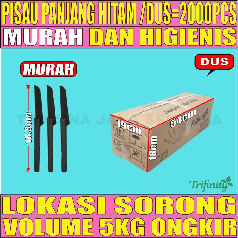 Pisau Panjang Hitam Dus 2000pcs Trifinity L1tmrT16H12
