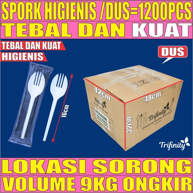 Spork Higienis Putih Dus Steril Trifinity 1200pcs L2TMR47T1H3
