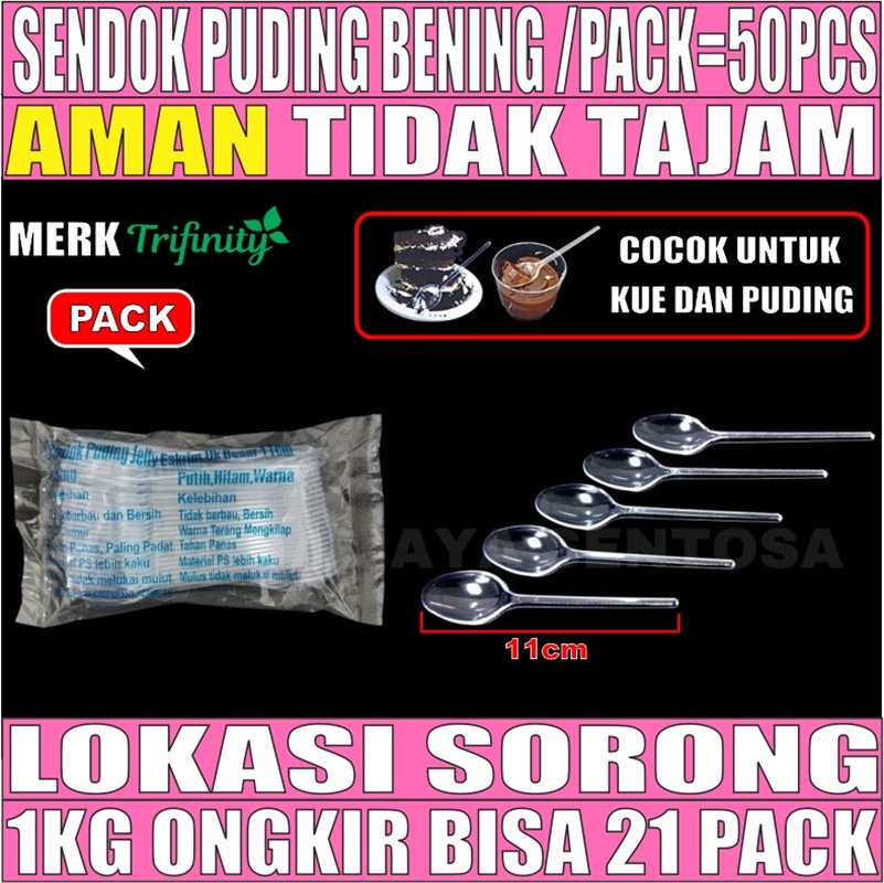 Sendok Puding STG Bening Pack 50pcs Sendok Teh