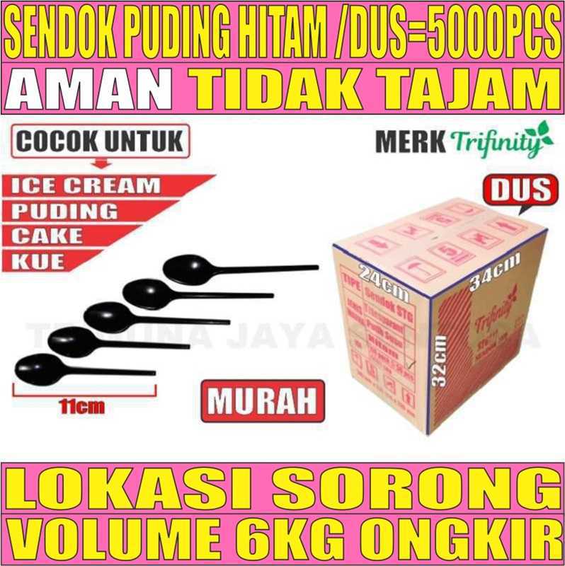 Sendok Puding STG Hitam Dus 5000pcs Sendok Teh L1tmrT4H7