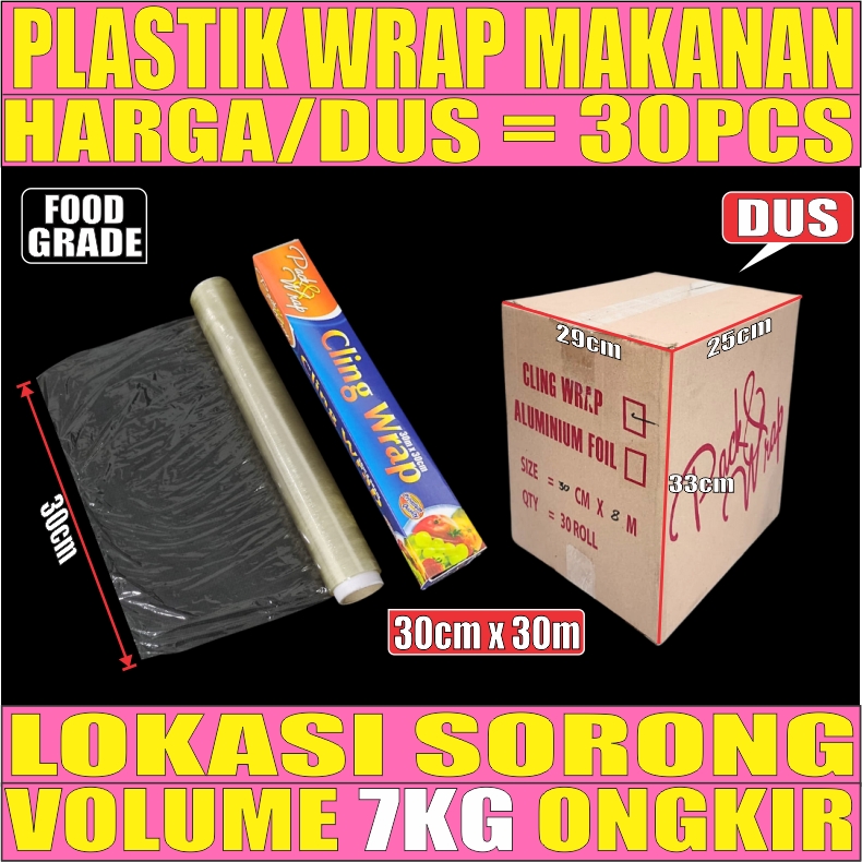 Plastik wrapping 30cmx30mtr Dus 30roll Cling wrap L2TMR31T4H3