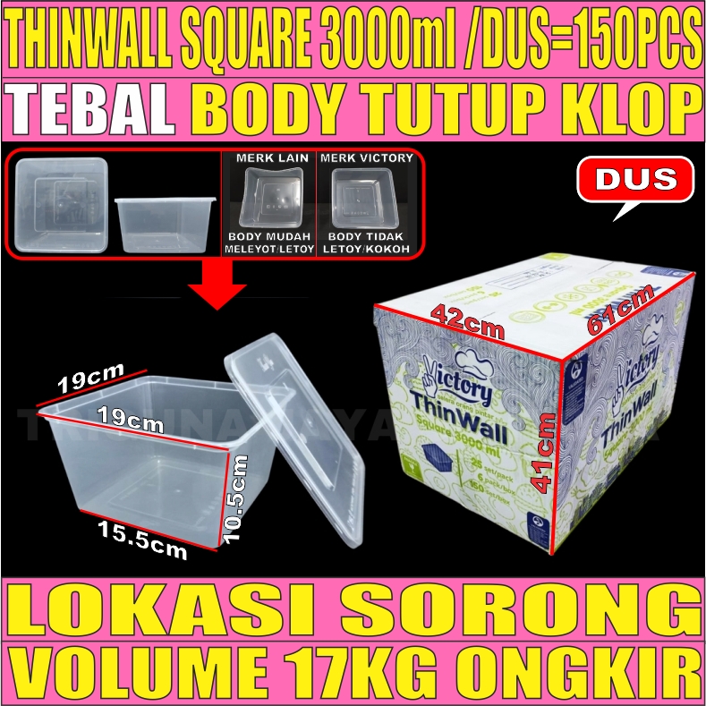 Thinwall SQ 3000ml Dus 150pcs Victory L2TMR65T4H4