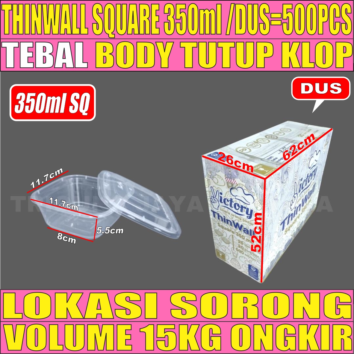 Thinwall SQ 350ml Dus 500pcs Victory L2TMR17T4H3