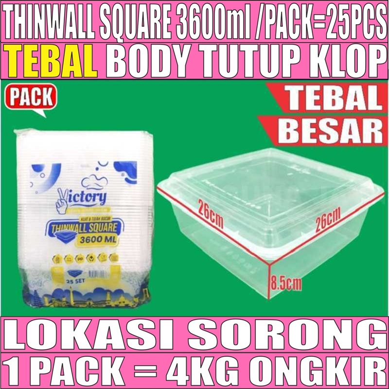 Thinwall SQ 3600ml Pack 25pcs Victory