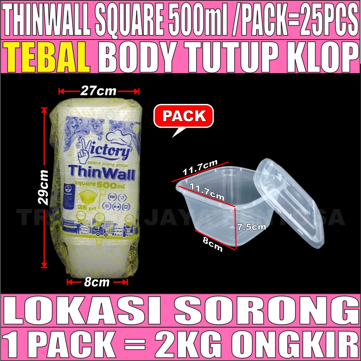 Thinwall SQ 500ml Pack 25pcs Victory