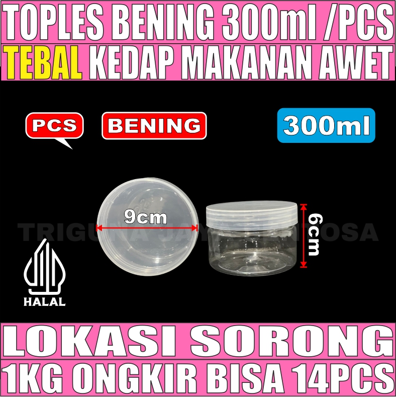 Toples 300ml Per 1pcs Jar Silinder Bening Pet