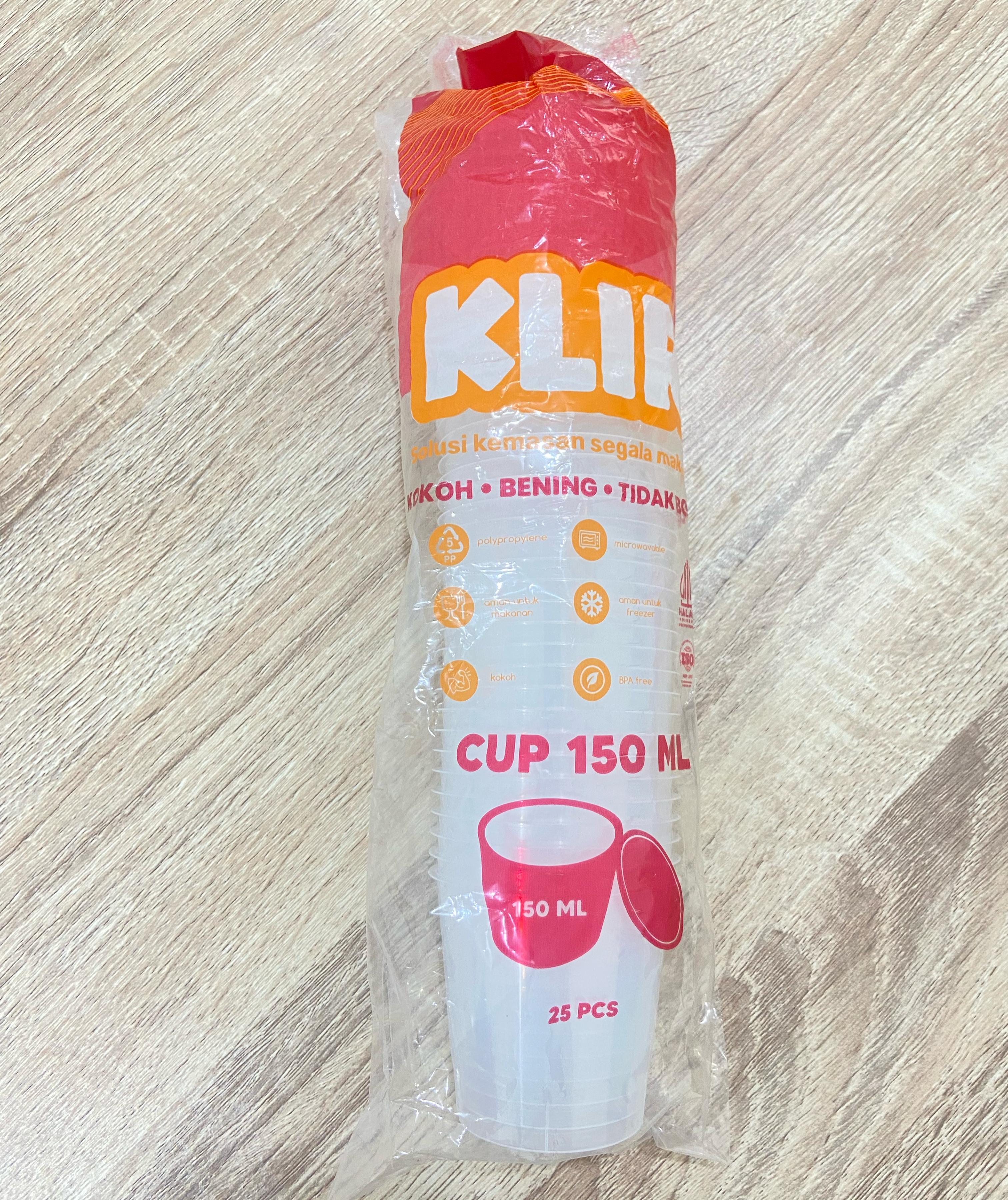 thinwall cup 150ml tutup terpisah klir pack