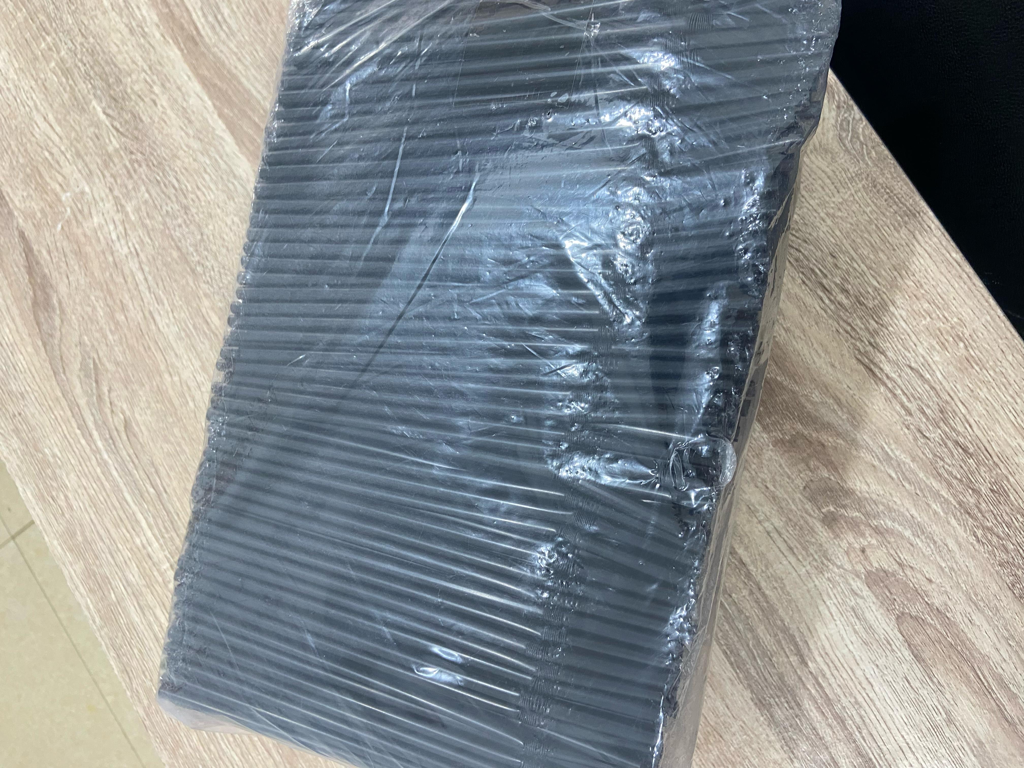 Sedotan Bengkok Hitam 6mm Pack
