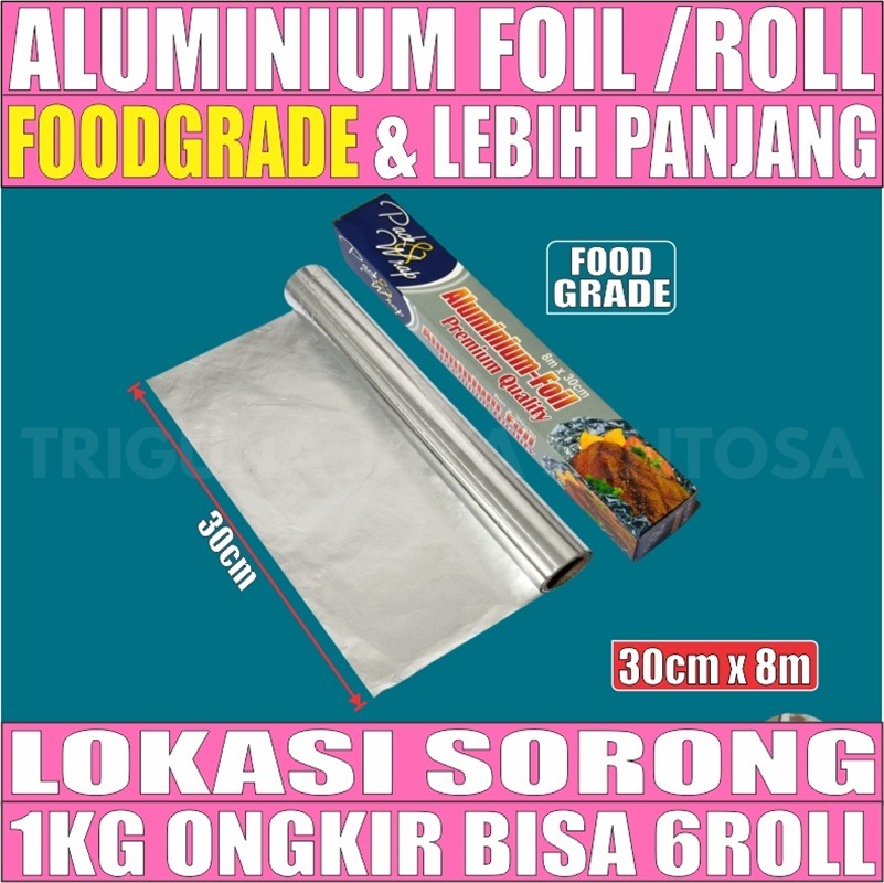 Aluminium foil 30cmx8mtr Per 1 Roll