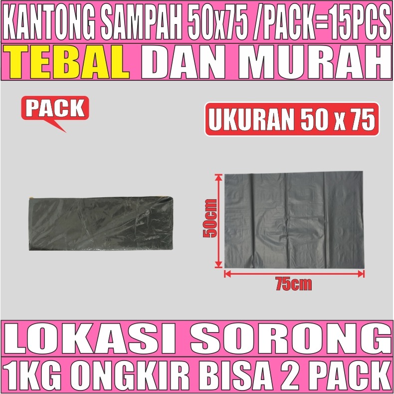 Kantong Sampah 50x75 Plastik Hdpe Tebal PACK