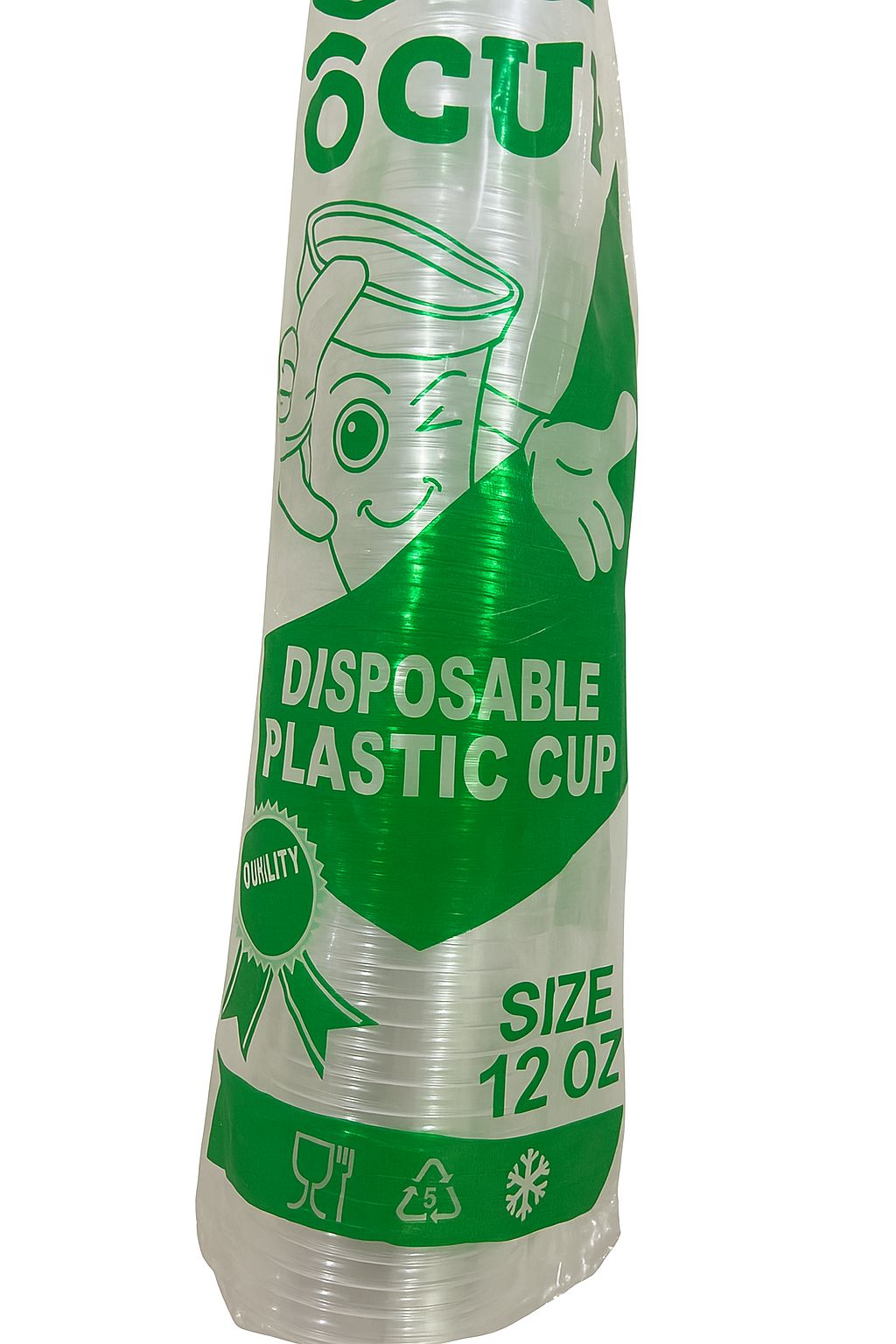 Gelas datar 12oz merk o cup pack 50pcs