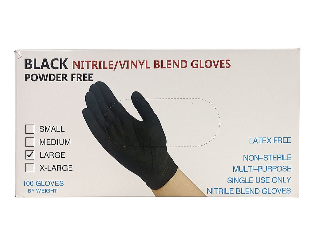 Sarung Tangan Vinyl Hitam Uk L No powder PACK 100pcs